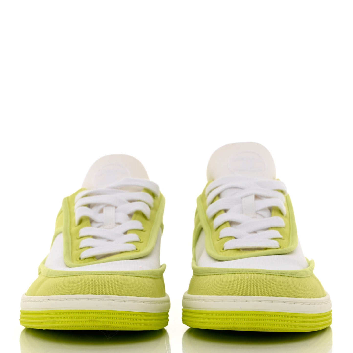 Fabric Womens Logo Sneakers 39.5 Green