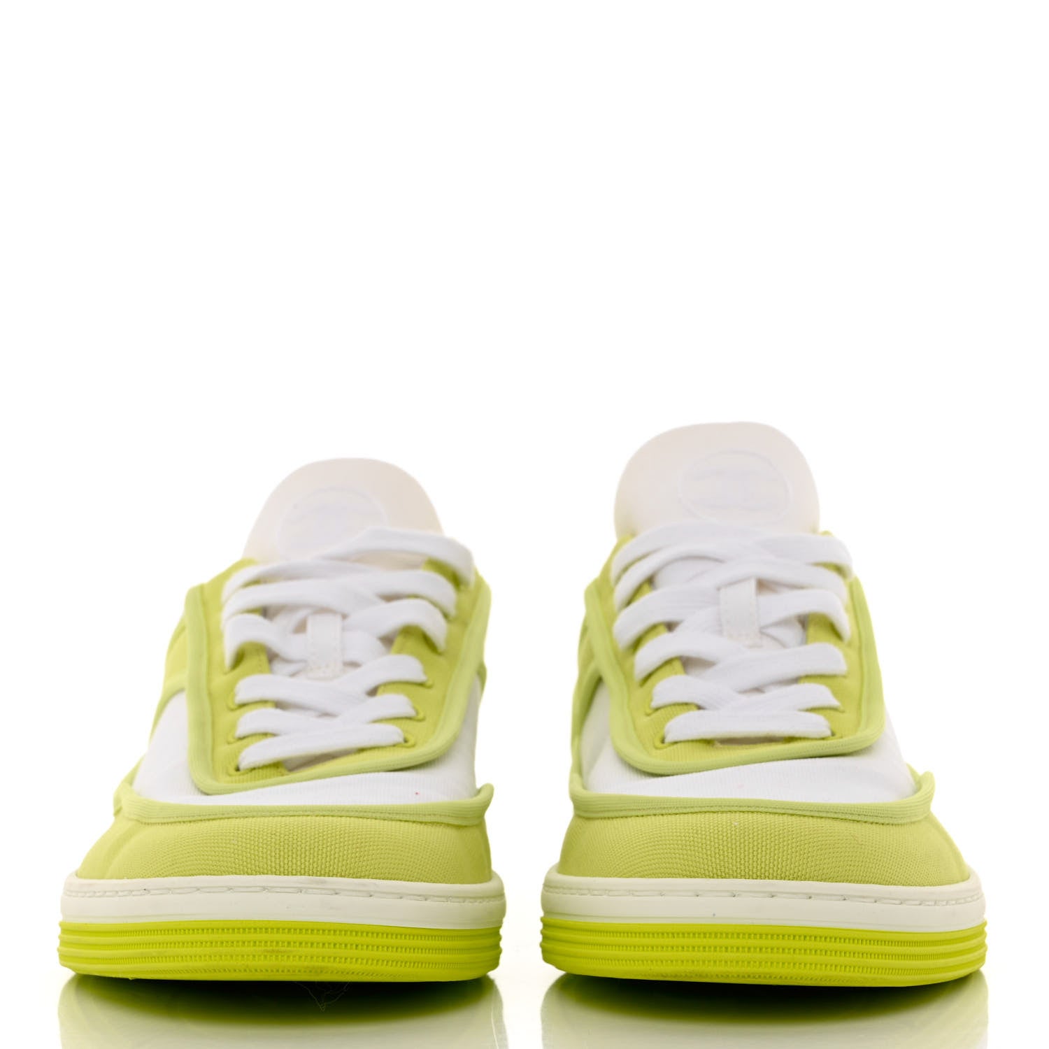 Chanel Fabric Womens Logo Sneakers 39.5 Green 2 of 10
