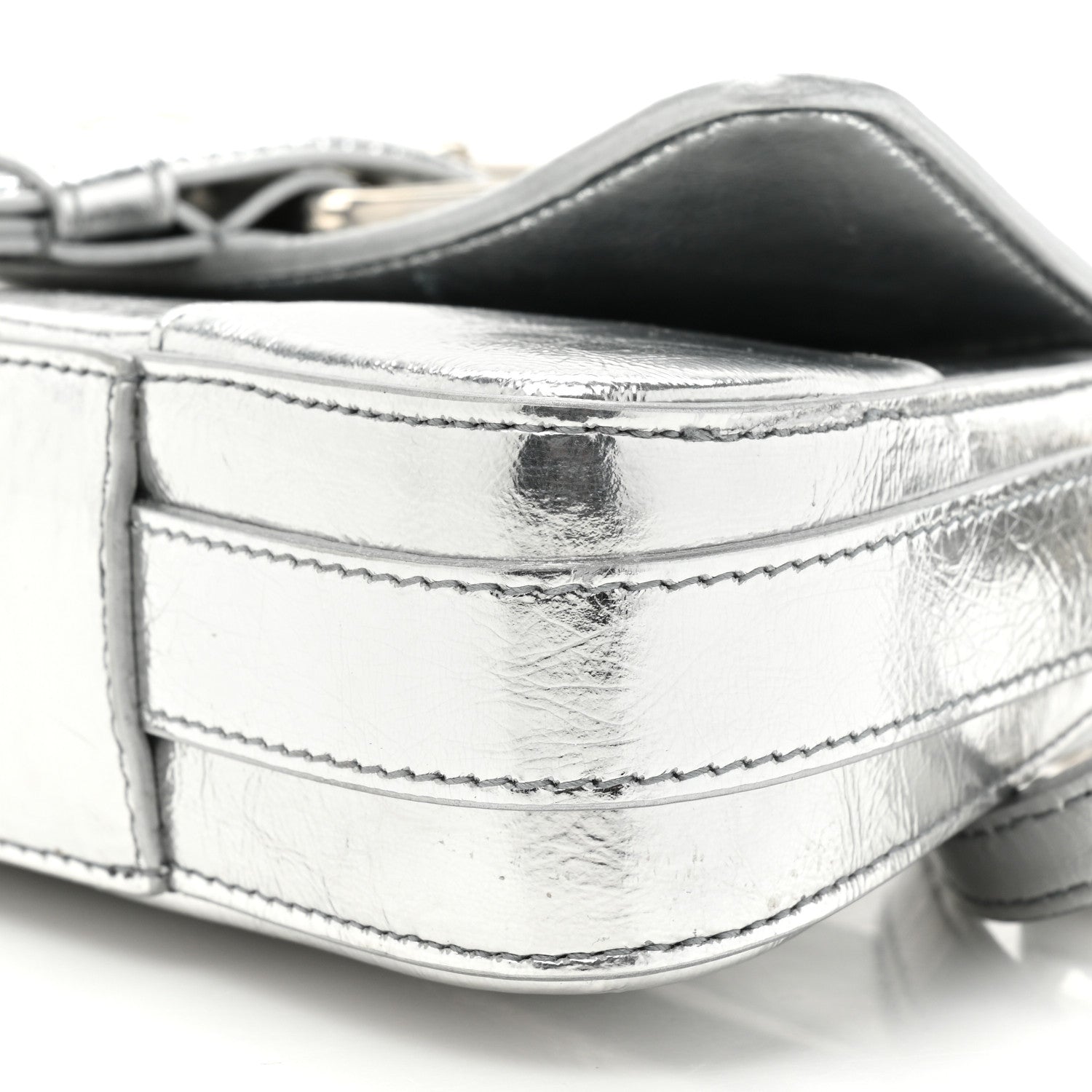 Balenciaga Smooth Metallic Calfskin Small Lindsay Shoulder Bag Silver 7 of 9