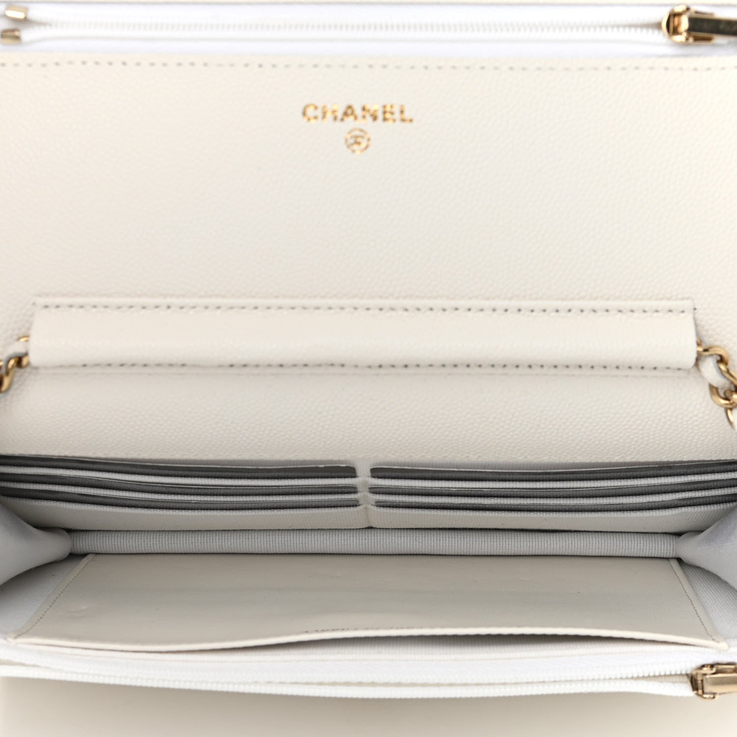 Chanel Caviar Quilted Wallet On Chain WOC White 5 of 12