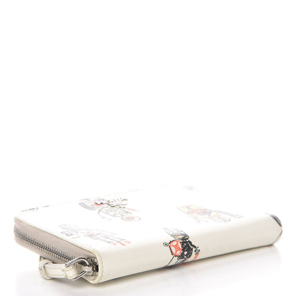 Prada Saffiano Robot Zip Around Wallet White 4 of 14