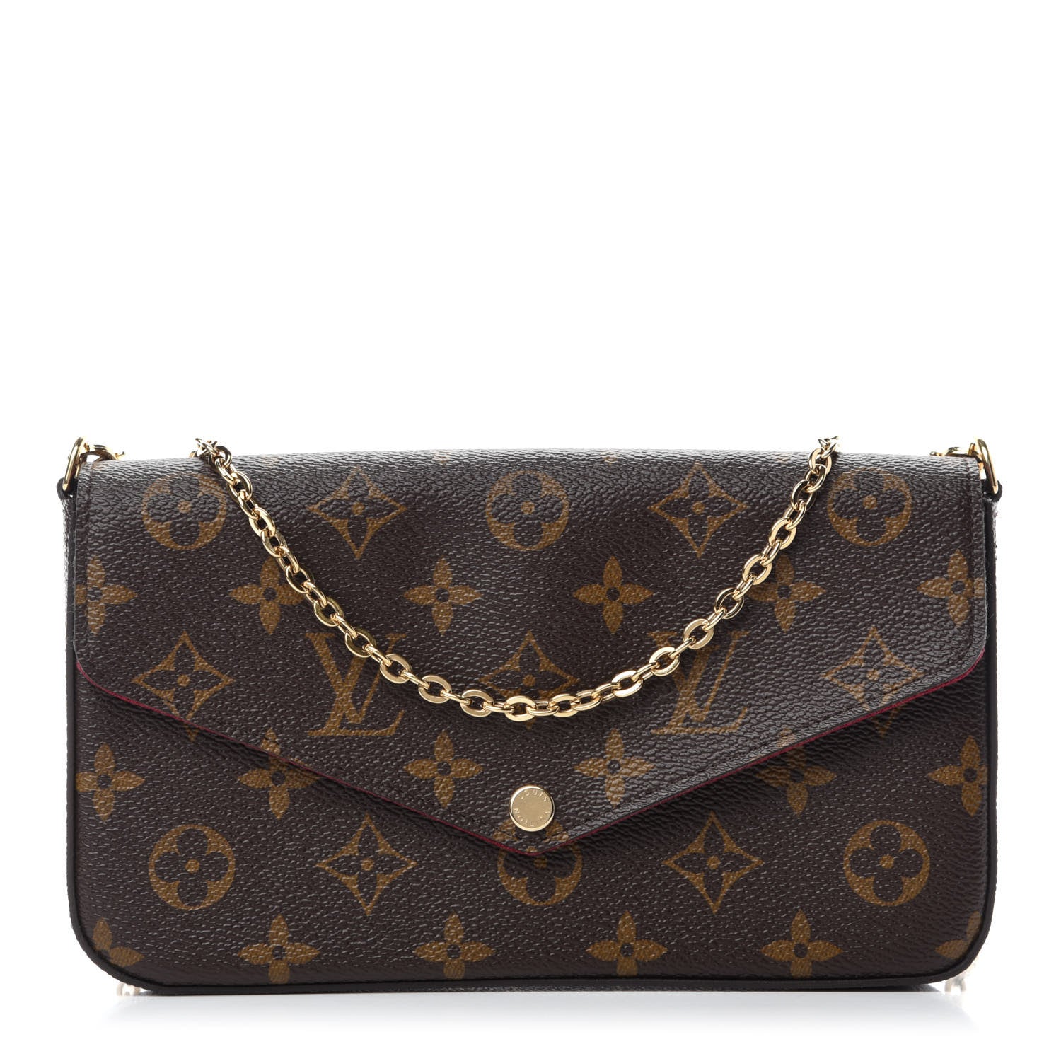 Louis Vuitton Monogram Pochette Felicie Chain Wallet Fuchsia 1 of 13