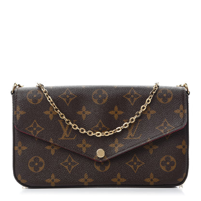 Louis Vuitton Monogram Pochette Felicie Chain Wallet Fuchsia 1 of 13