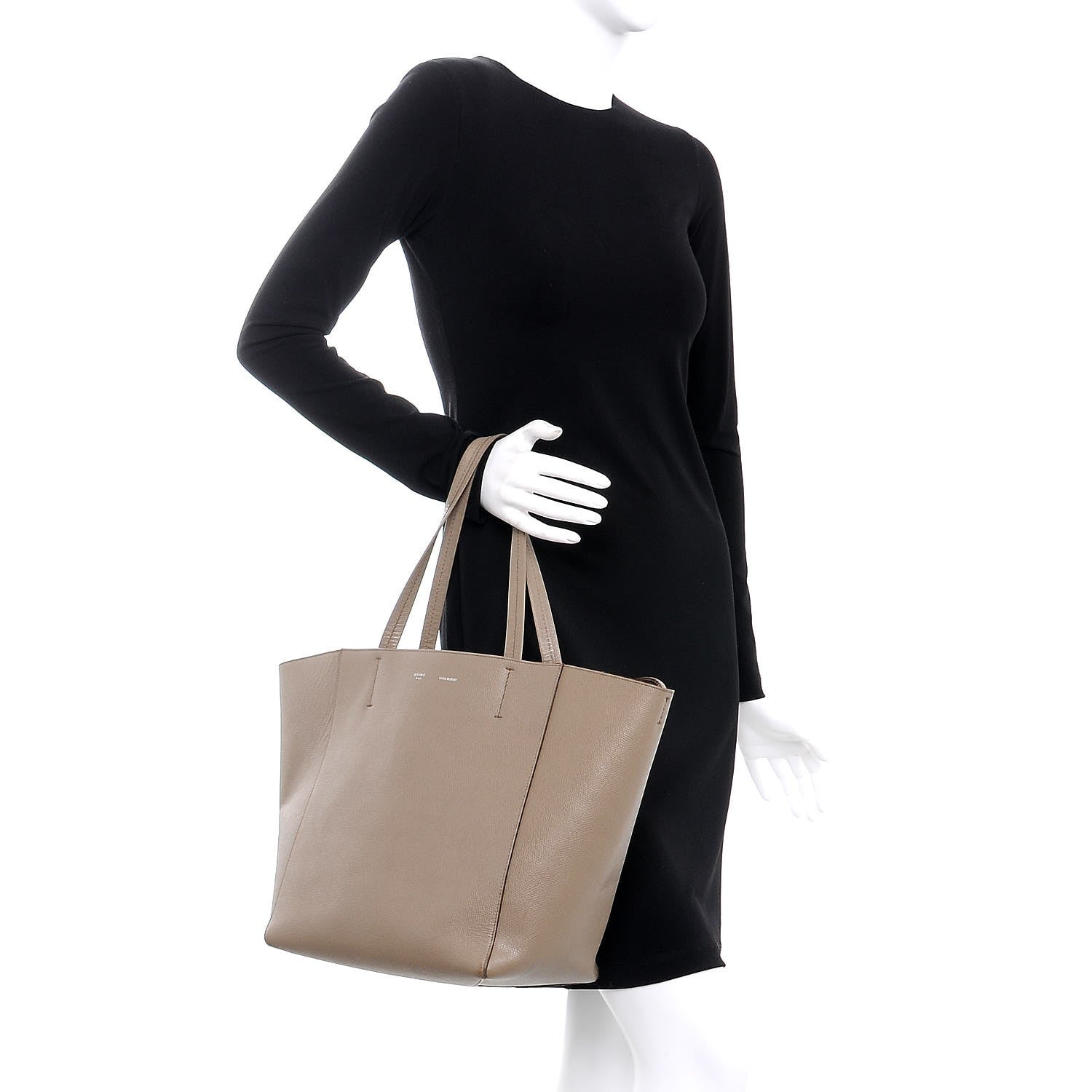 Celine Soft Grained Calfskin Small Belt Cabas Phantom Taupe 2 of 12