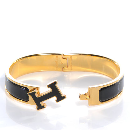 Hermes Enamel Narrow Clic Clac H Bracelet PM Black 3 of 5