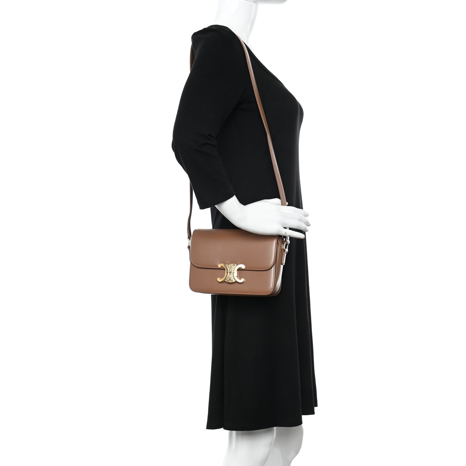 Celine Shiny Calfskin Teen Triomphe Bronze 2 of 14