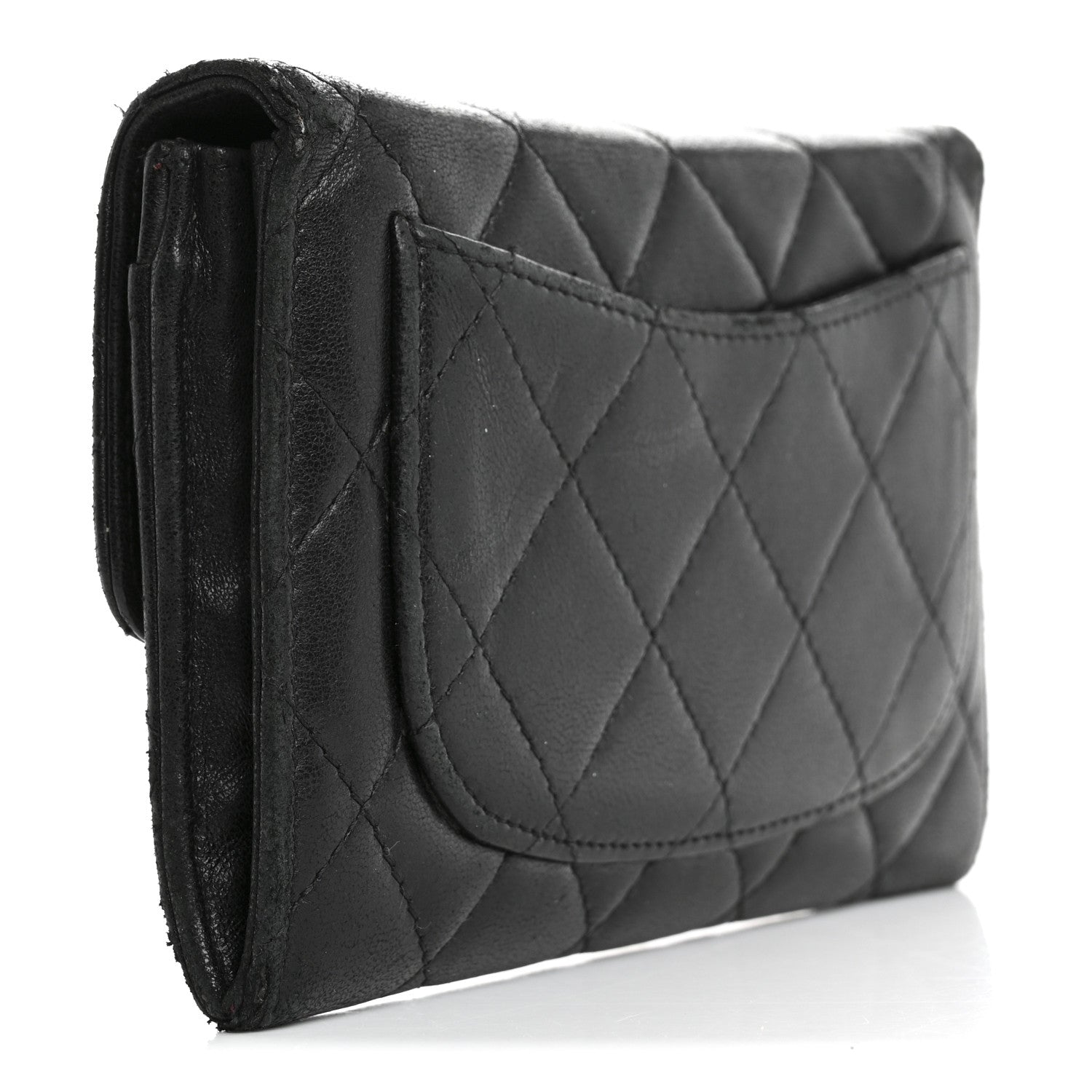 Chanel Lambskin Quilted Medium Flap Wallet Black 3 of 14