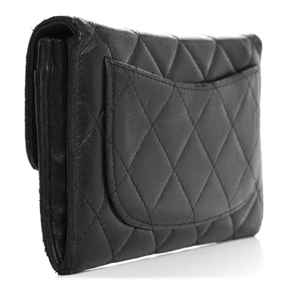 Chanel Lambskin Quilted Medium Flap Wallet Black 3 of 14