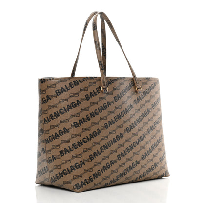 Balenciaga Coated Canvas BB Monogram Allover Logo Signature Tote Beige Brown Black 3 of 11