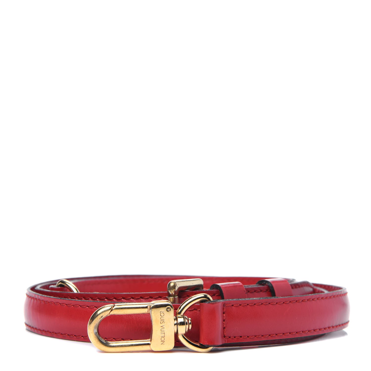Louis Vuitton Calfskin 16mm Adjustable Shoulder Strap Red 1 of 9