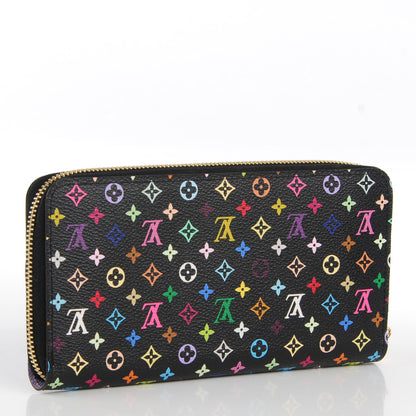 Louis Vuitton Monogram Multicolor Zippy Wallet Black Violet 3 of 7