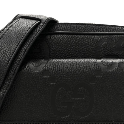 Gucci Piuma Calfskin Jumbo GG Embossed Small Messenger Bag Black 8 of 13