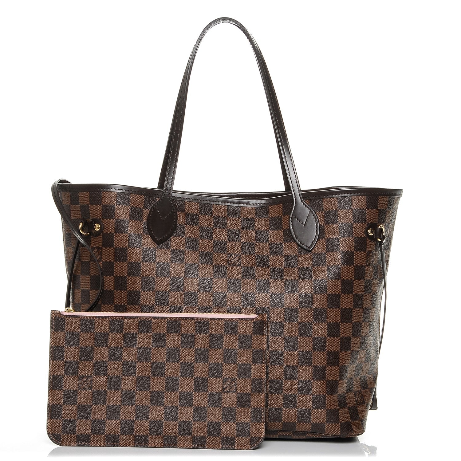 Louis Vuitton Damier Ebene Neo Neverfull MM Rose Ballerine 1 of 6