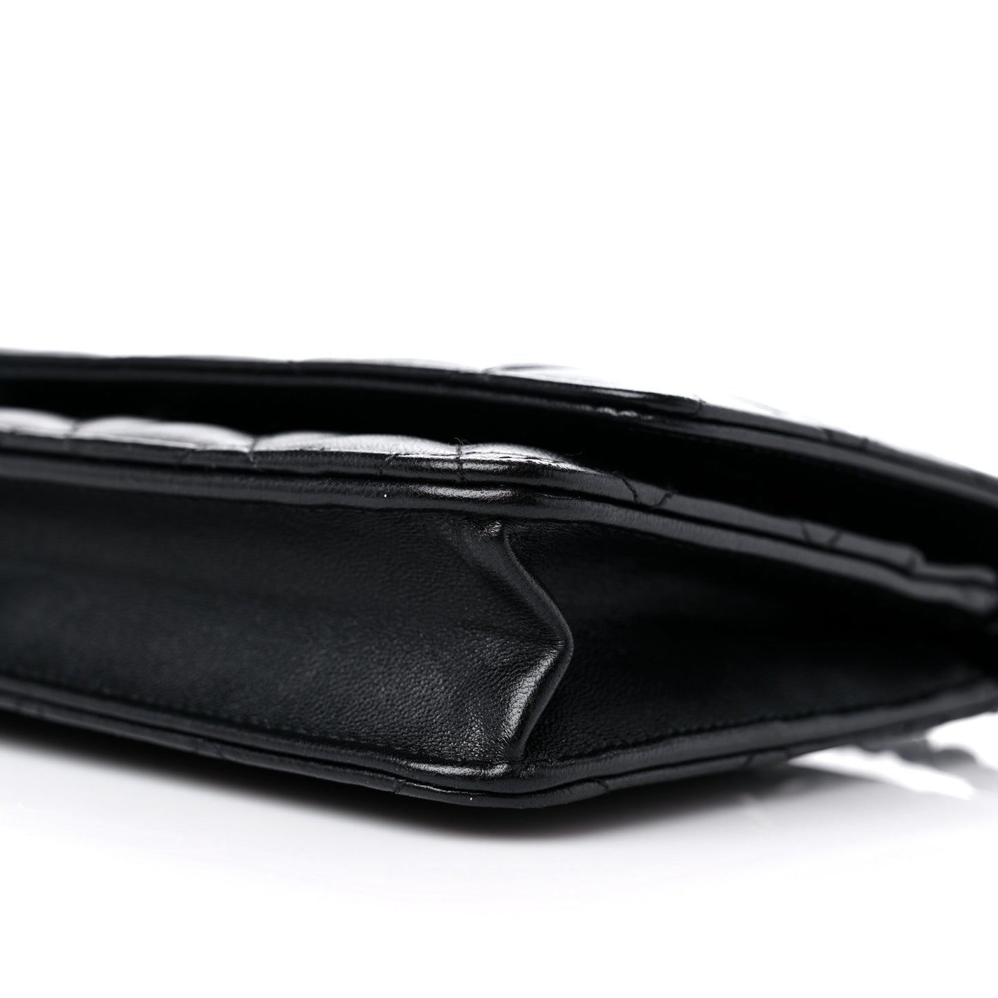 Lambskin Quilted Wallet On Chain WOC So Black