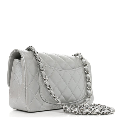 Chanel Metallic Lambskin Quilted Space Charms Mini Rectangular Flap Silver 3 of 10
