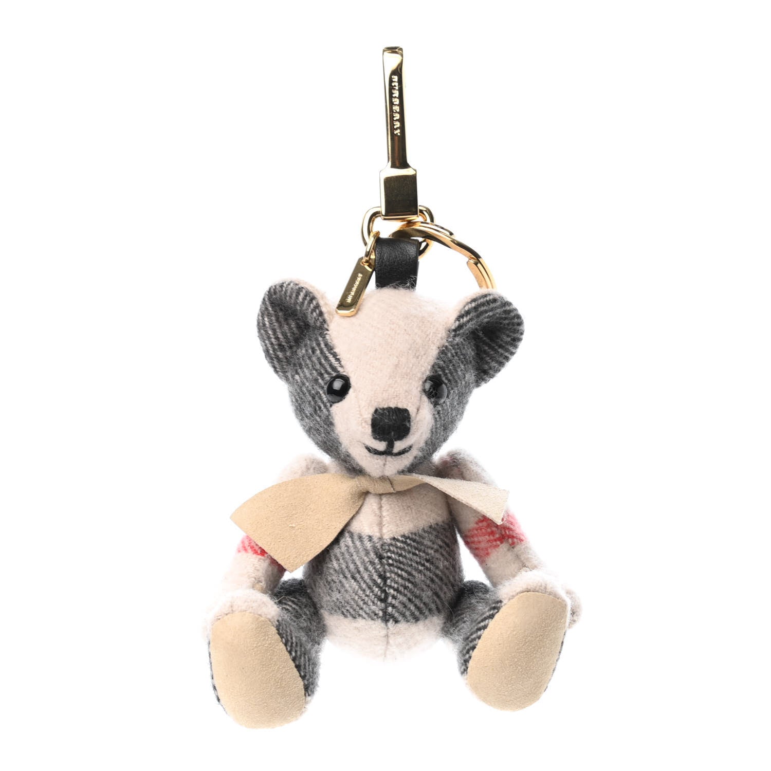 Burberry Cashmere House Check Thomas Rucksack Bear Bag Charm Stone 1 of 2