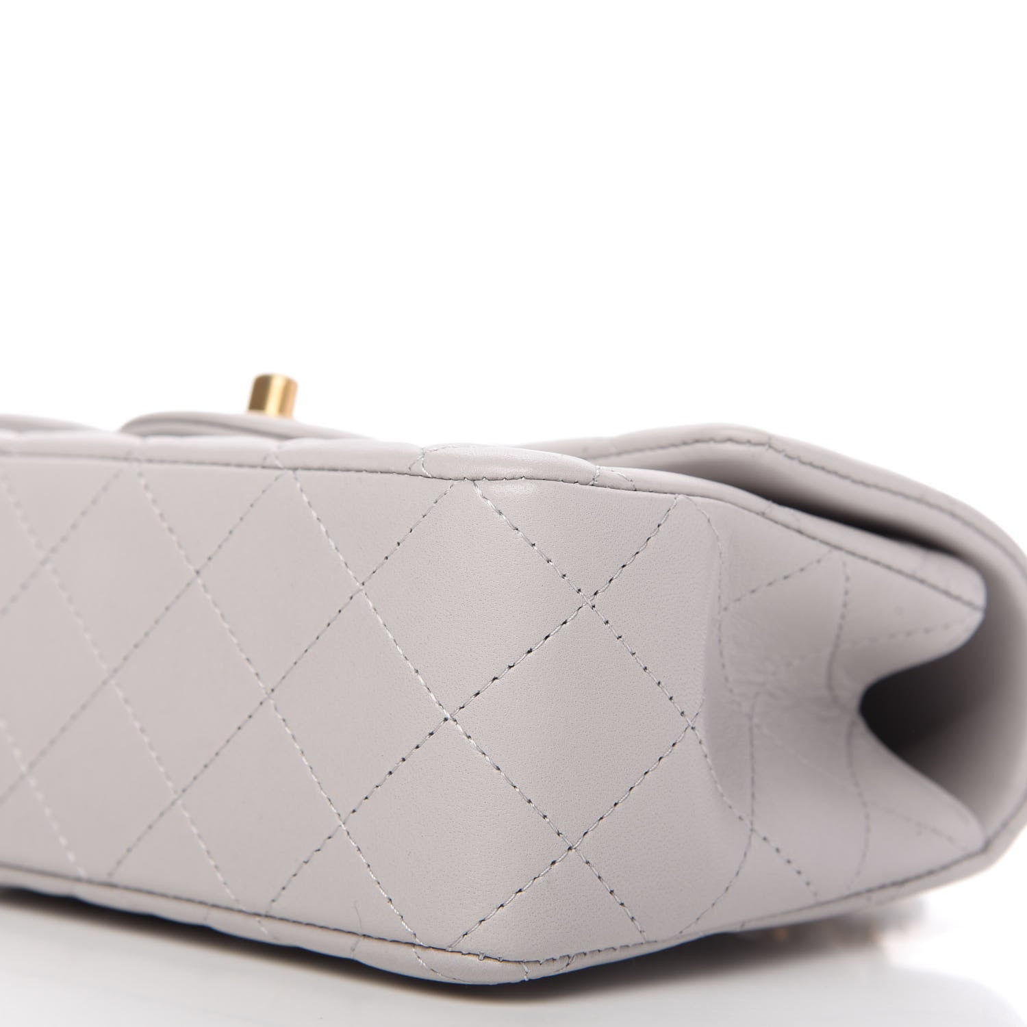 Chanel Lambskin Quilted Mini Top Handle Rectangular Flap Grey 7 of 11