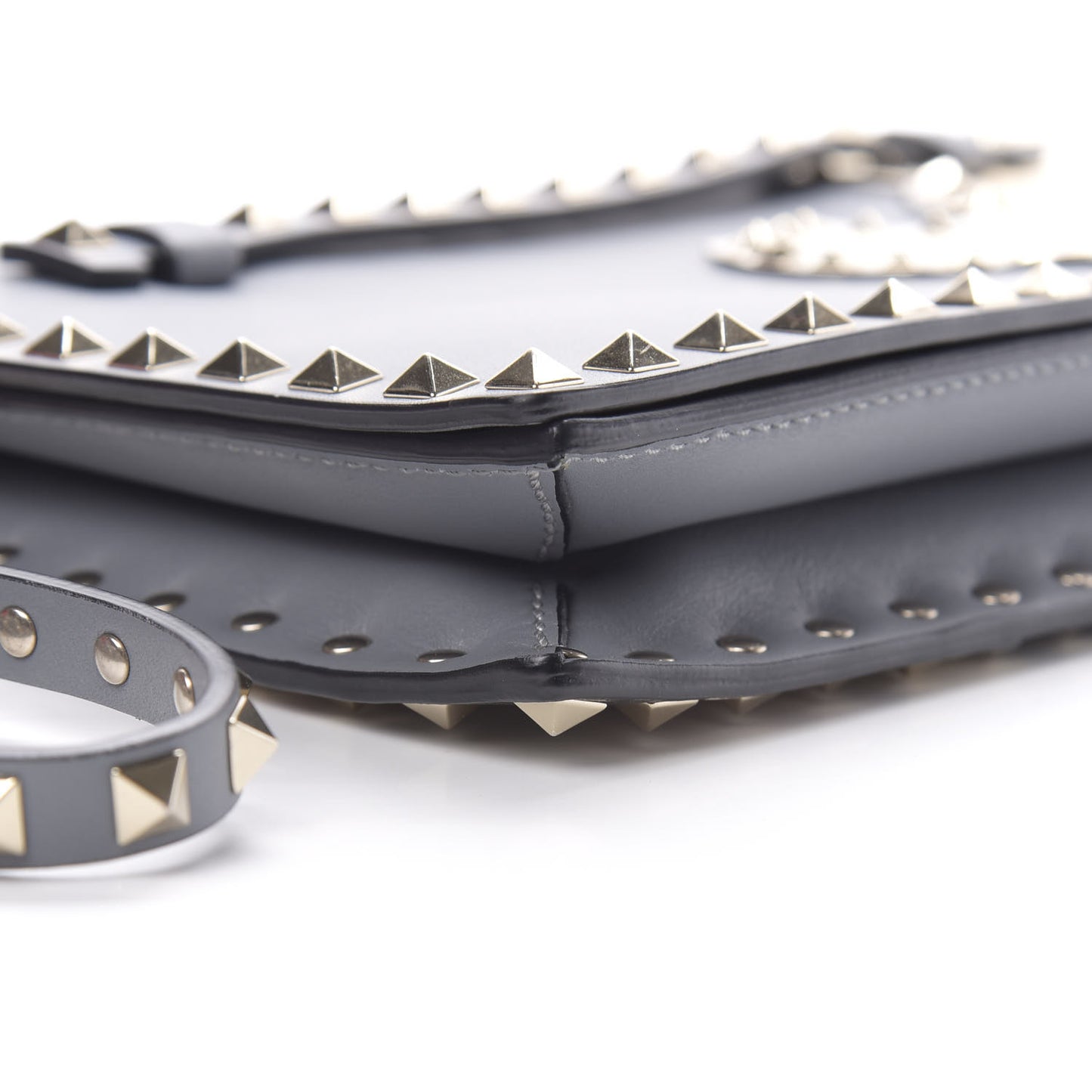 Nappa Monogram Kimono 1997 Print Rockstud Wristlet Clutch Grey