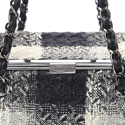 Chanel Tweed Paris NY Framed Box Shoulder Bag Black Ivory 10 of 11