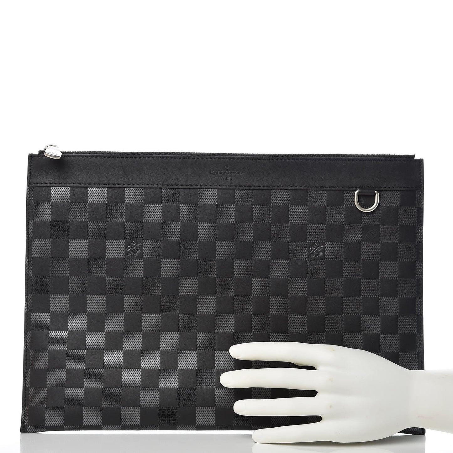 Damier Infini Discovery Pochette GM Onyx Silver