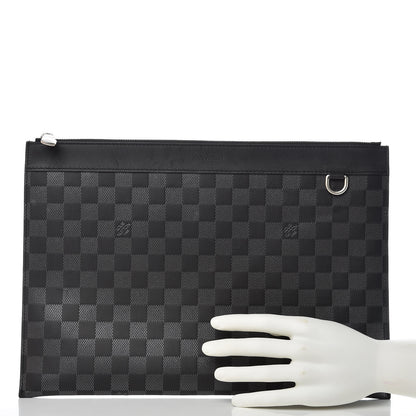 Louis Vuitton Damier Infini Discovery Pochette GM Onyx Silver 2 of 10
