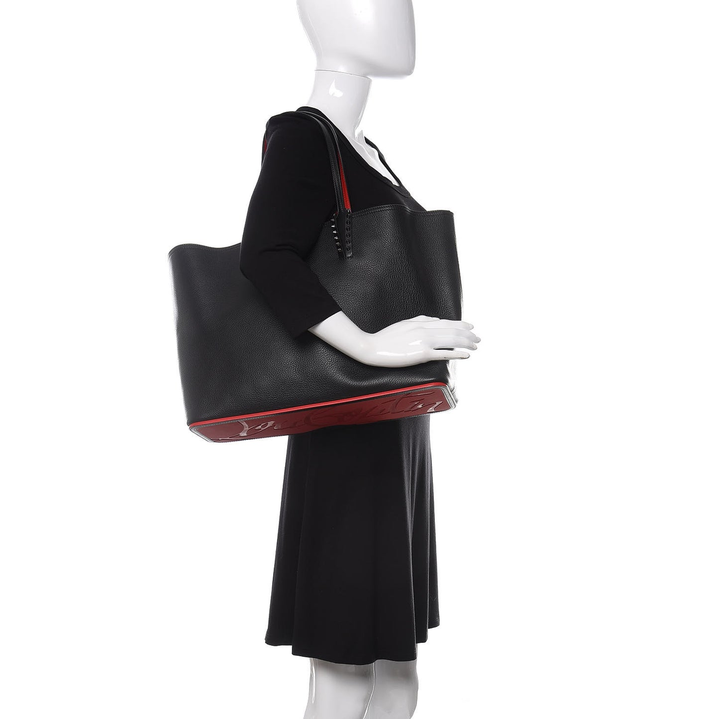 Calfskin Spikes East West Cabata Tote Black