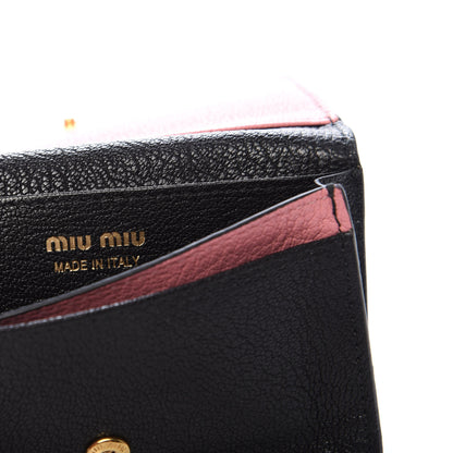 Miu Miu Madras Card Holder Black Rosa 6 of 9