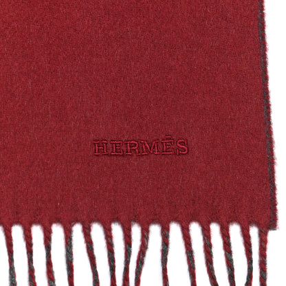 Hermes Cashmere Fringe Double Face Scarf Rogue H Gris Moyen 3 of 5