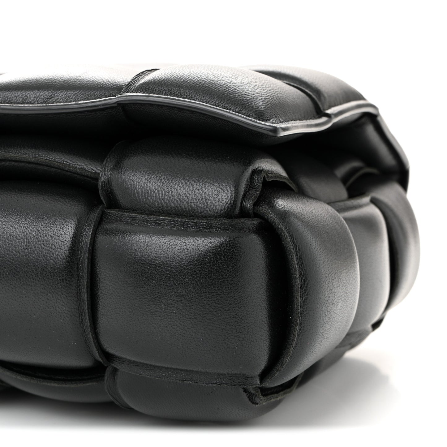 Nappa Maxi Intreccio Padded Cassette Crossbody Bag Black