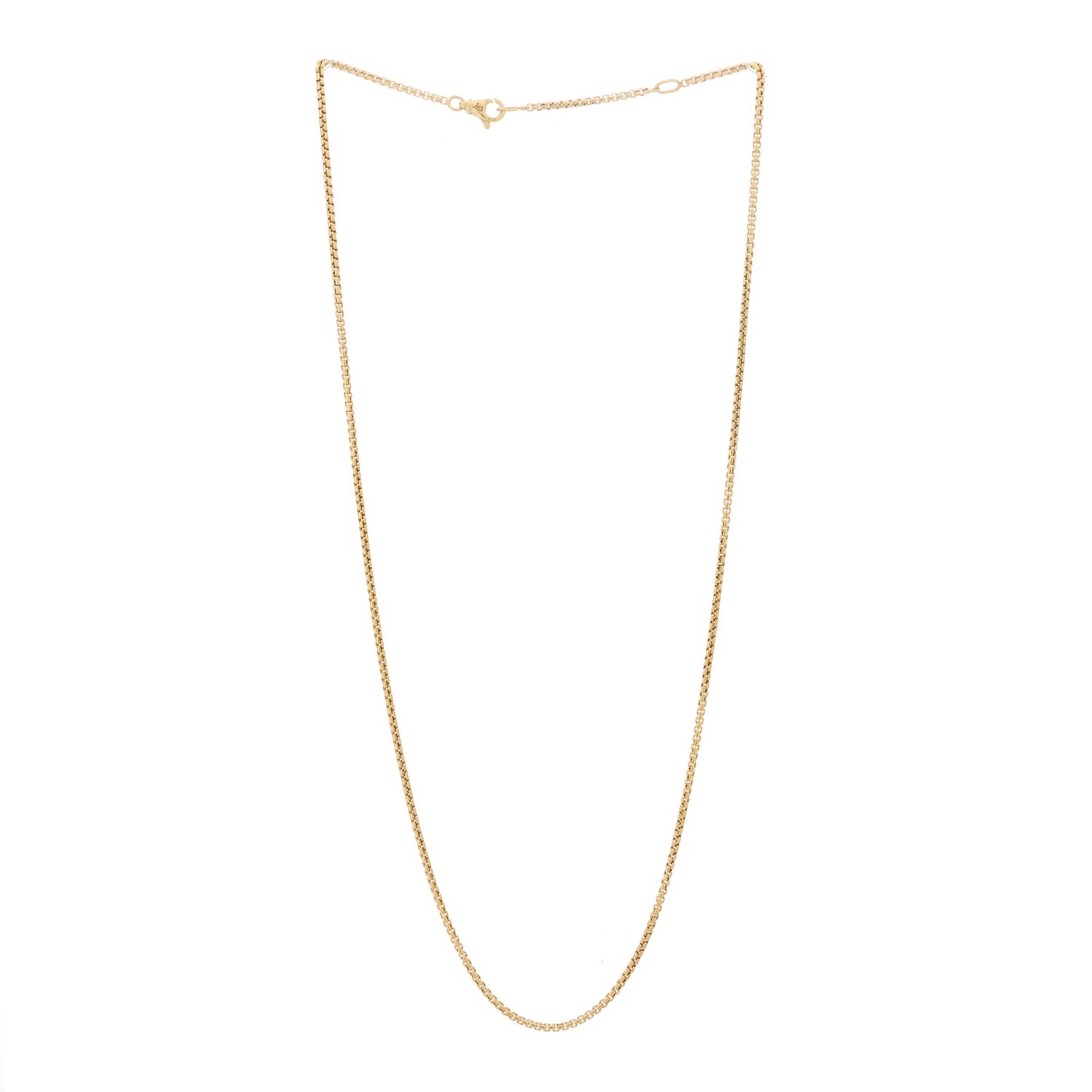 18K Yellow Gold 1.7mm Box Chain Necklace 20"