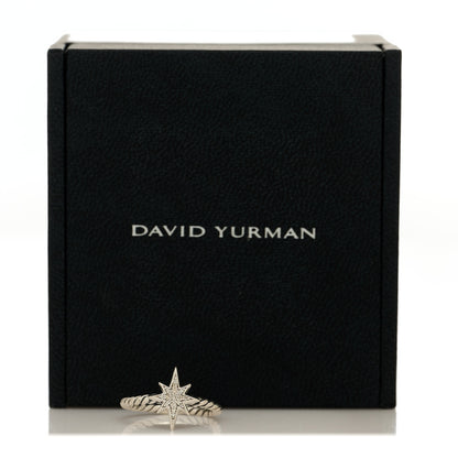 David Yurman Sterling Silver Diamond Cable Collectibles North Star Stack Ring 49 4.75 5 of 5