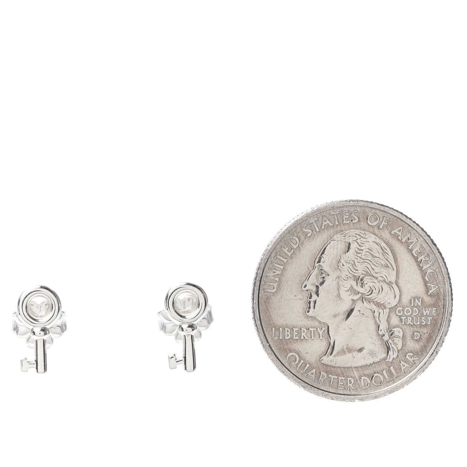 Tiffany Sterling Silver Key Earrings 2 of 5