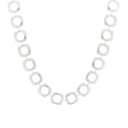 Tiffany Sterling Silver Cushion Square Link Choker Necklace 1 of 3