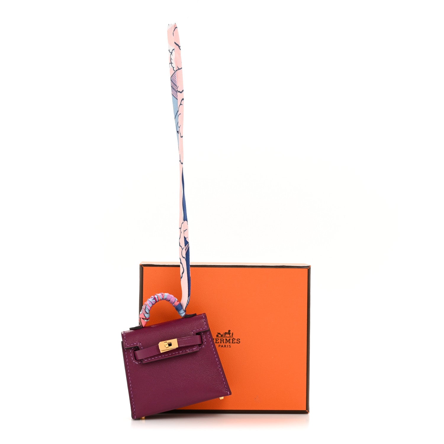 Hermes Tadelakt Mini Kelly Twilly Bag Charm Anemone 7 of 7