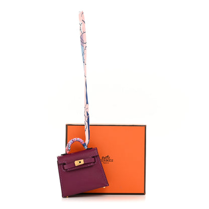 Hermes Tadelakt Mini Kelly Twilly Bag Charm Anemone 7 of 7