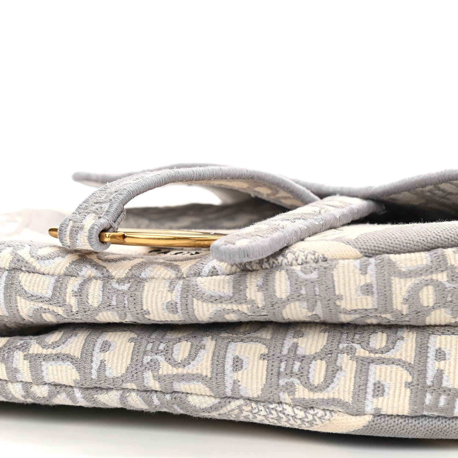 Christian Dior Oblique Embroidered Saddle Bag Gray 10 of 10