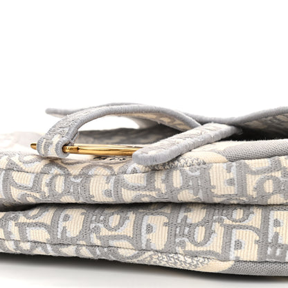 Christian Dior Oblique Embroidered Saddle Bag Gray 10 of 10