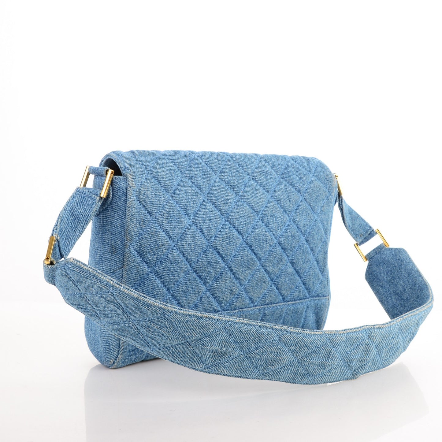 Denim Quilted Flap Blue