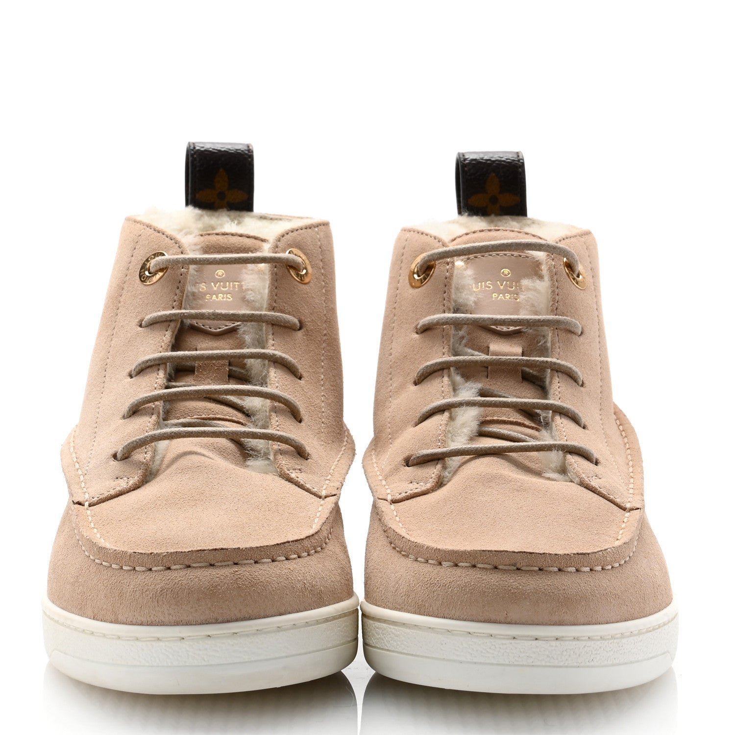 Louis Vuitton Suede Calfskin Minnea Sneaker Boot 38 Beige 2 of 10