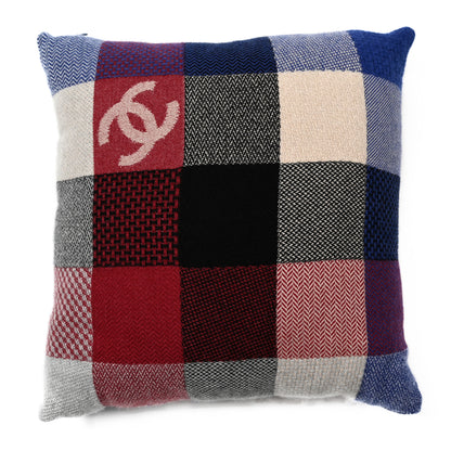 Chanel Cashmere Plaid CC Pillow Beige 1 of 3