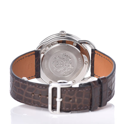 Hermes Stainless Steel Alligator 41mm Arceau Automatic Watch Havane 5 of 8