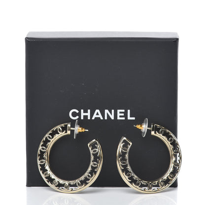 Chanel CC Hoop Earrings Gold 9 of 9