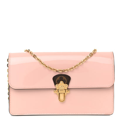 Louis Vuitton Patent Calfskin Monogram Cherrywood Chain Wallet Rose Ballerine 1 of 12