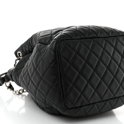 Chanel Lambskin Quilted CC Chain Drawstring Tote Black 9 of 10