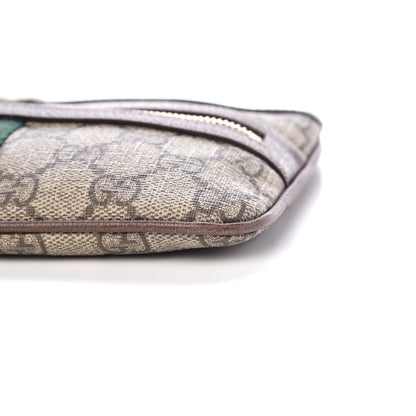 Gucci GG Supreme Monogram Web Small Ophidia Pouch Clutch Beige New Acero 9 of 10