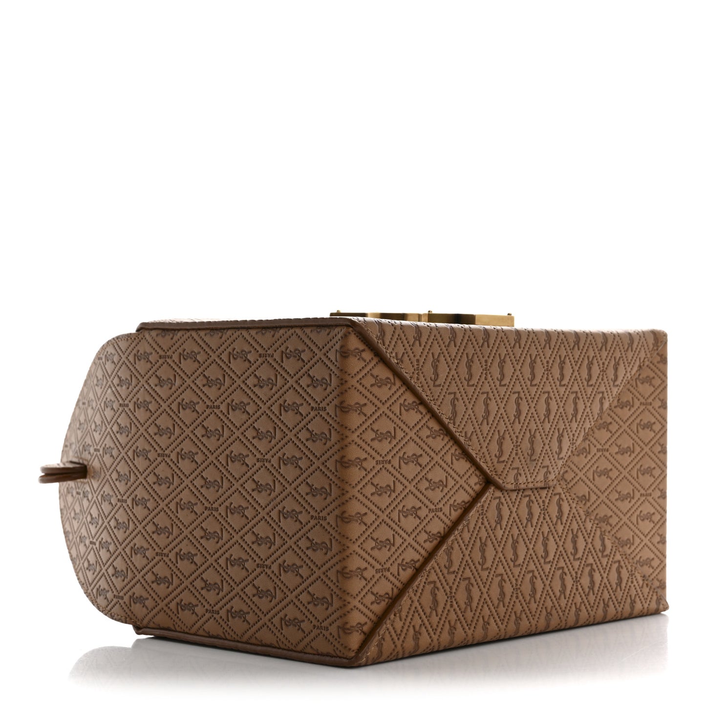Calfskin Monogram Take Away Box Dusty Vintage Brown Gold