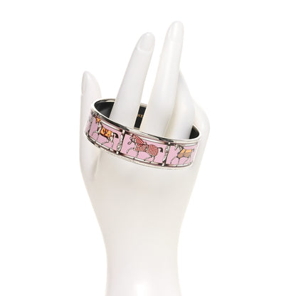 Hermes Enamel Printed Wide Tenues Et Couvertures Bracelet 70 4 of 9