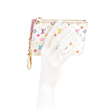 Louis Vuitton Monogram Multicolor Key Pouch White Litchi 2 of 7