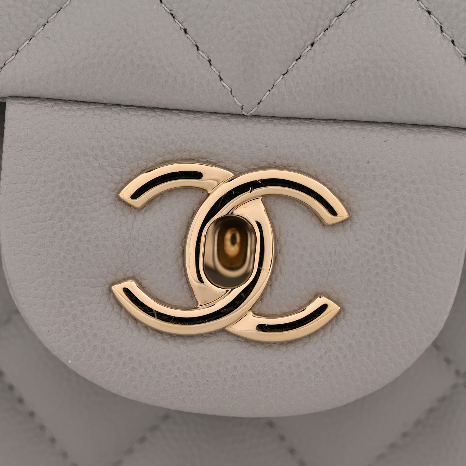 Chanel Caviar Quilted Jumbo Double Flap Grey 13 of 14