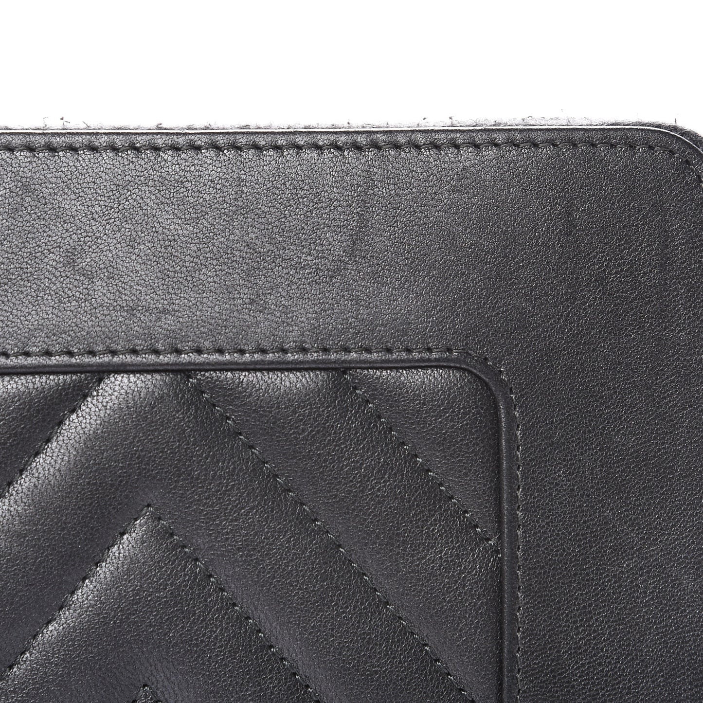 Sheepskin Chevron Quilted Mademoiselle Vintage Zip Around Wallet Grey